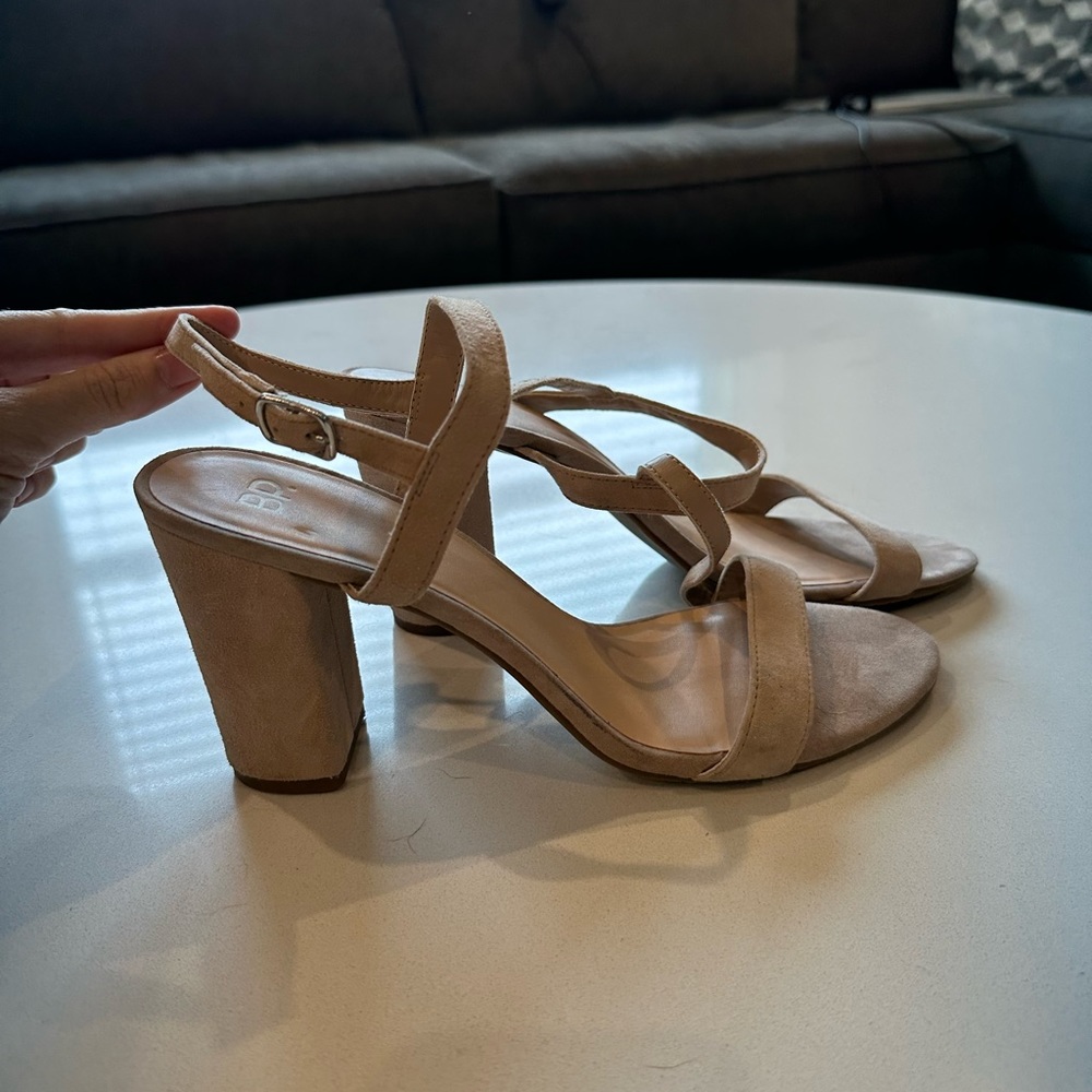 BP Nude Suede Block Heel